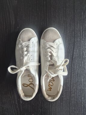 Sam Edelman Leather Sneakers with Suede Toe